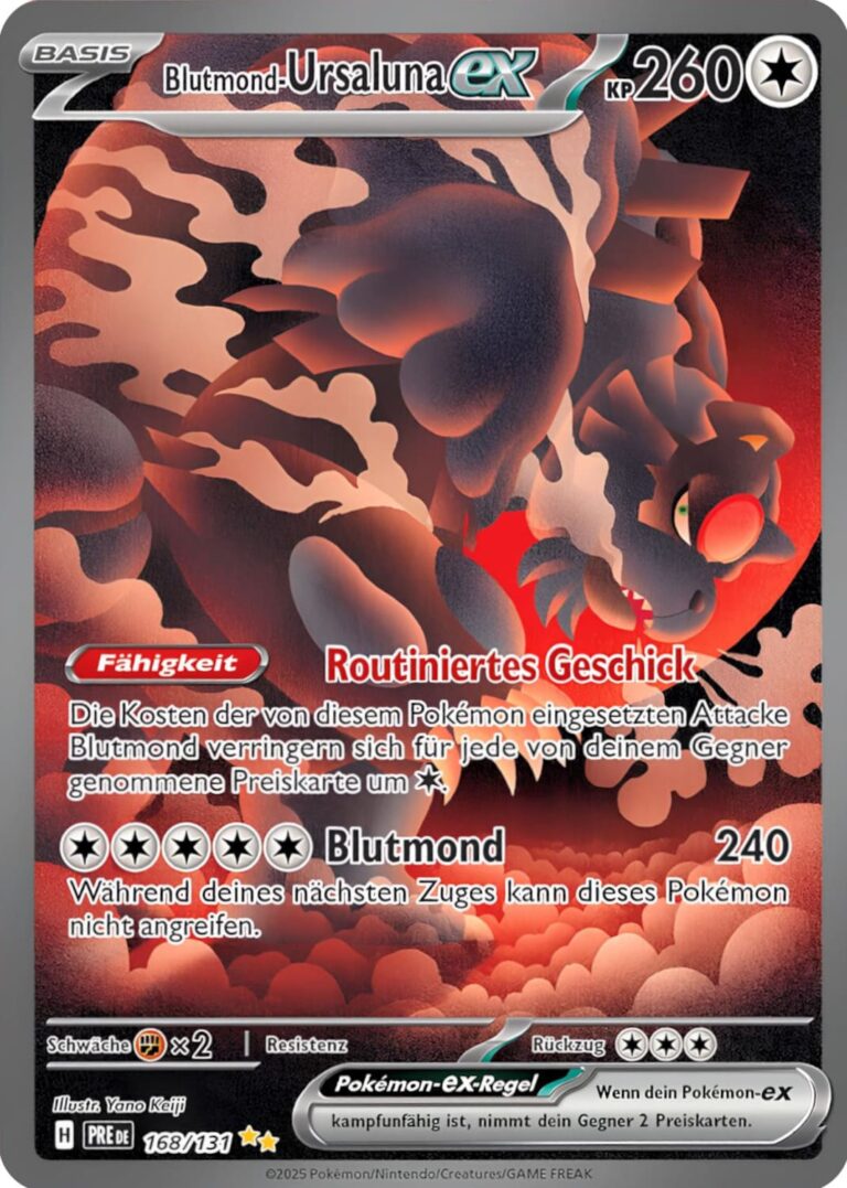 Blutmond-Ursaluna-ex-168-131-Prismatische-Entwicklungen-Special-Art-Rare-Pokémon-Karte-Deutsch-TCG