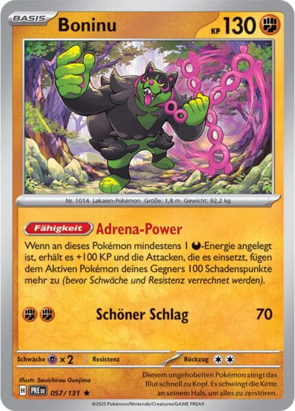 Boninu-057-131-Prismatische-Entwicklungen-Pokémon-Karte-Deutsch-Karmesin-Purpur-TCG-Sammelkartenspiel
