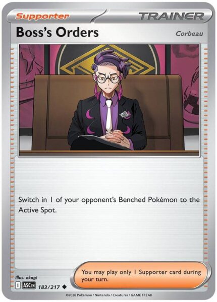 Boss´s-Orders-Befehl-vom-Boss-183-217-Ascended-Heroes-Erhabene-Helden-Pokémon-Karte-Englisch