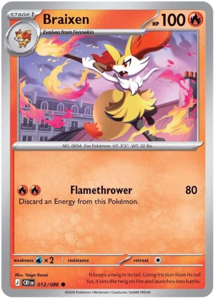 Braixen-012-086-Chaos-Rising-Wachsendes-Chaos-Pokémon-Karte-Englisch-2026.