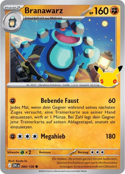 Branawarz-084-128-30C-30-Jahre-Jubiläum-30th-Celebration-Pokémon-Karte-Deutsch