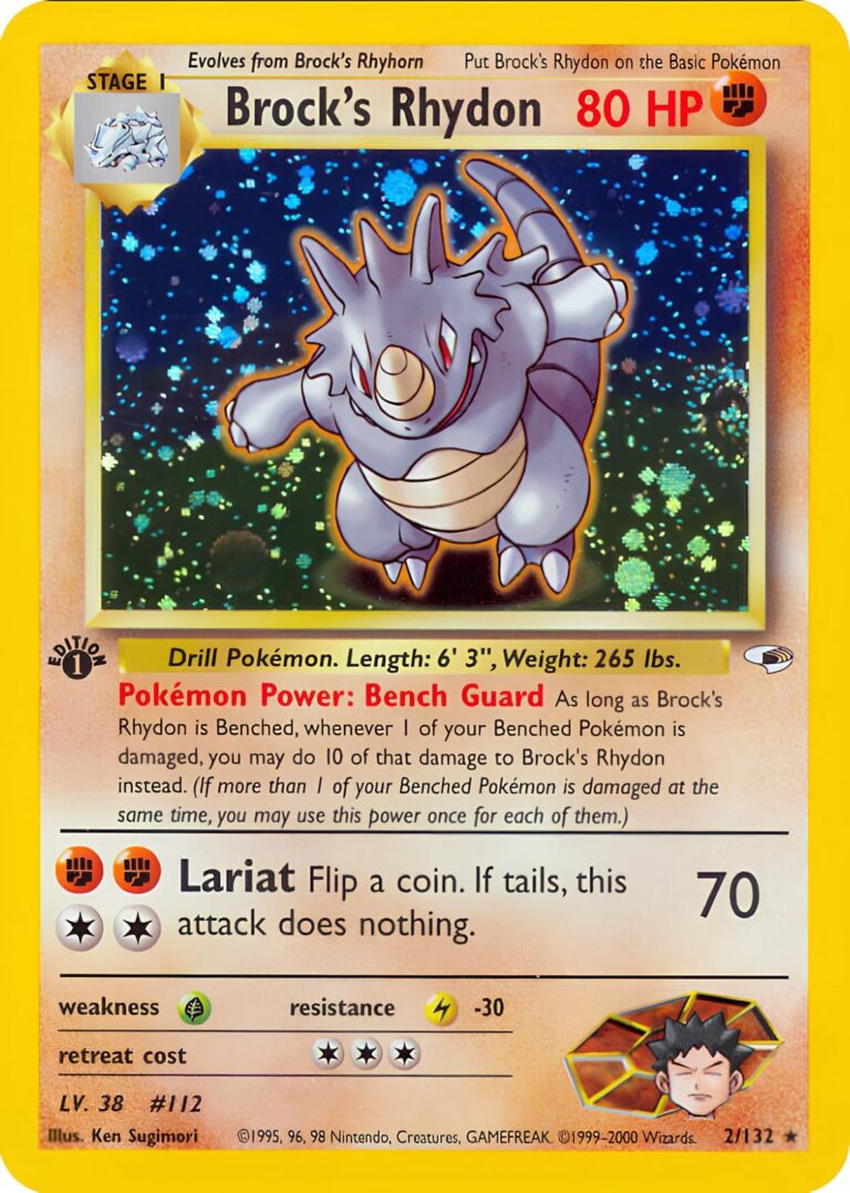 Brocks-Rhydon-2-132-Gym-Heroes-1st-Edition-Trainer-Pokémon-Karte-Englisch-TCG-Sammelkartenspiel