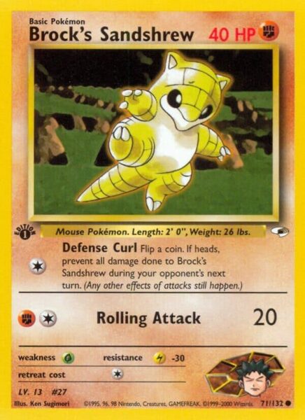 Brocks-Sandshrew-71-132-Gym-Heroes-Pokémon-Karte-Englisch-TCG-Sammelkartenspiel-2000