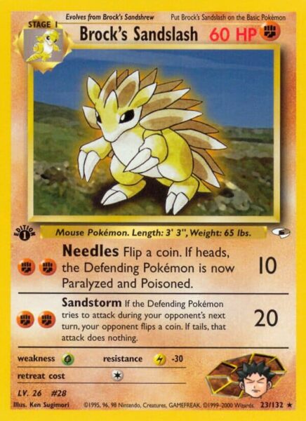 Brocks-Sandslash-23-132-Gym-Heroes-Pokémon-Karte-Englisch-TCG-Sammelkartenspiel-2000