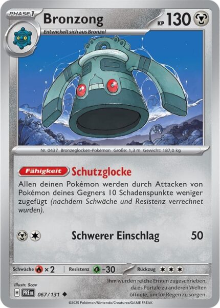 Bronzong-067-131-Prismatische-Entwicklungen-Pokémon-Karte-Deutsch-Karmesin-Purpur-TCG-Sammelkartenspiel