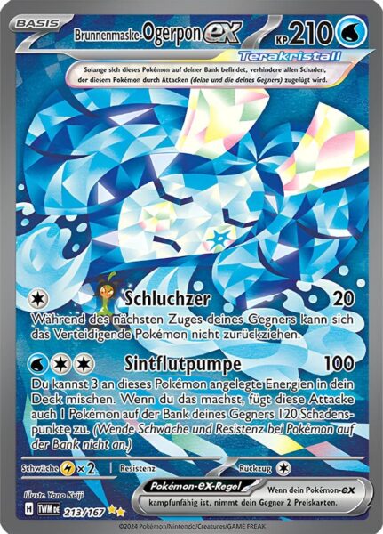 Brunnenmaske-Ogerpon-ex_213-167_Maskerade-im-Zwielicht_Twilight-Masquerade_Special-Illustration-Rare_Pokémon-Karte_Deutsch