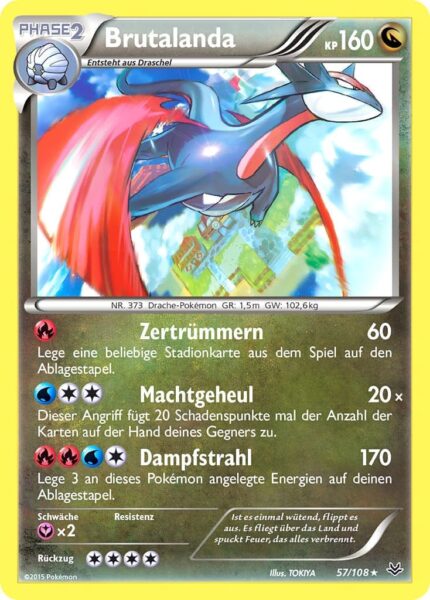Brutalanda-57-108-XY-Drachenleuchten-Pokémon-Karte-Deutsch-TCG-Sammelkartenspiel