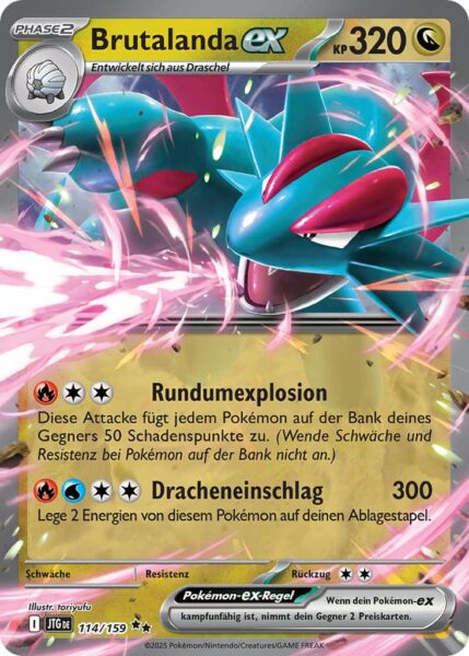 Brutalanda-ex-JTG-DE-114-159-Karmesin-Purpur-Reisegefährten-Pokémon-Karte-Deutsch