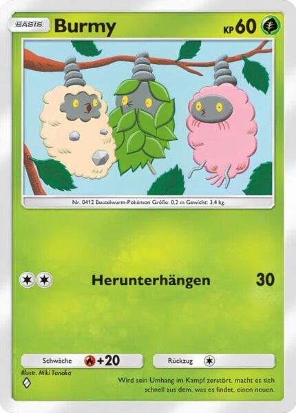 Burmy-009-069-B1a-Feuerrote-Flammen-Pokémon-Karte-Deutsch