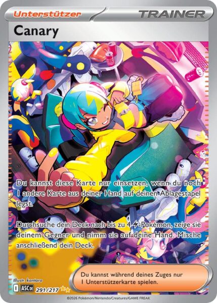 Canary-291-217-ASC-DE-Erhabene-Helden-Illustration-Rare-Pokémon-Karte-Deutsch