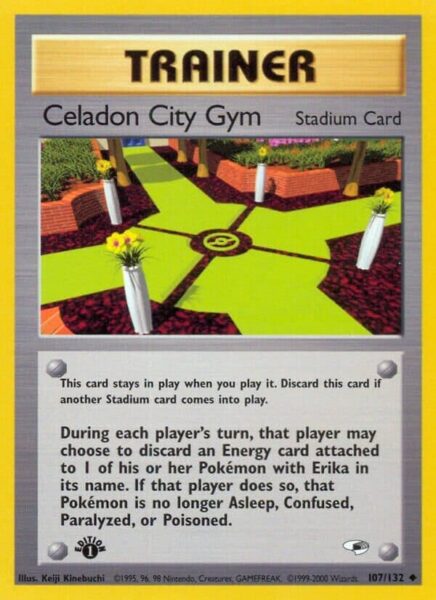 Celadon-City-Gym-107-132-Gym-Heroes-Pokémon-Karte-Englisch-TCG-Sammelkartenspiel-2000