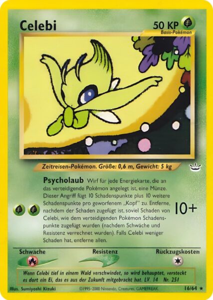 Celebi-16-64-Neo-Revelation-Pokémon-Karte-Deutsch
