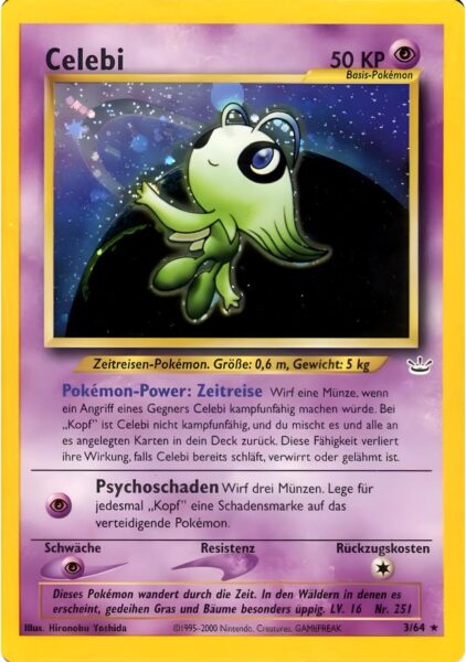 Celebi-3-64-Neo-Revelation-Holo-Pokémon-Karte-Deutsch