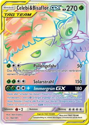 Celebi-Bisaflor-GX-182-181-TAG-TEAM-Teams-sind-Trumpf-Pokémon-Karte