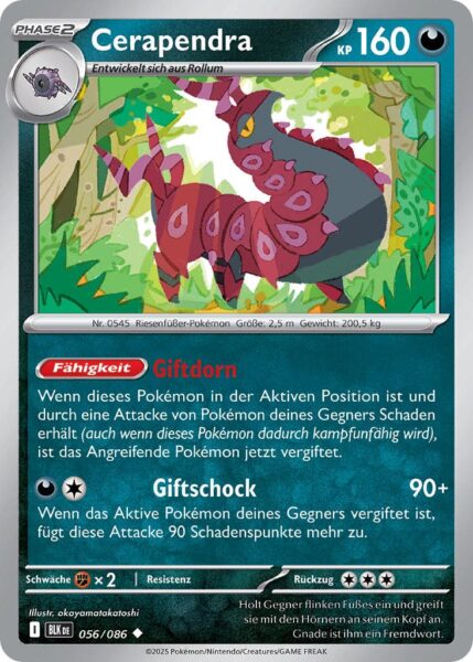 Cerapendra-056-086-BLK-DE-Schwarze-Blitze-Pokémon-Karte-Karmesin-Purpur-Deutsch