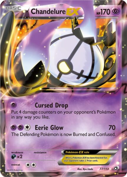 Chandelure-EX-77-113-Legendary-Treasures-Pokémon-Karte-Englisch-Black-White