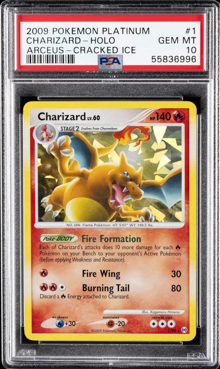 Charizard-1-99-Cracked-Ice-Platinum-Arceus-Pokémon-Karte-Englisch-PSA-10