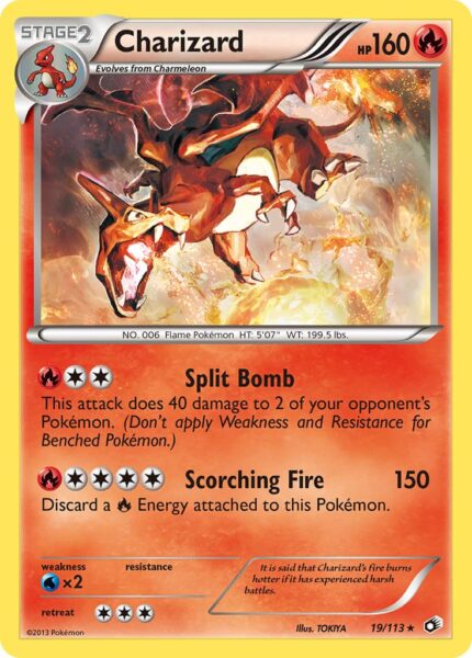 Charizard-19-113-Black-White-Legendary-Treasures-Pokémon-Karte-Schwarz-Weiss-Englisch