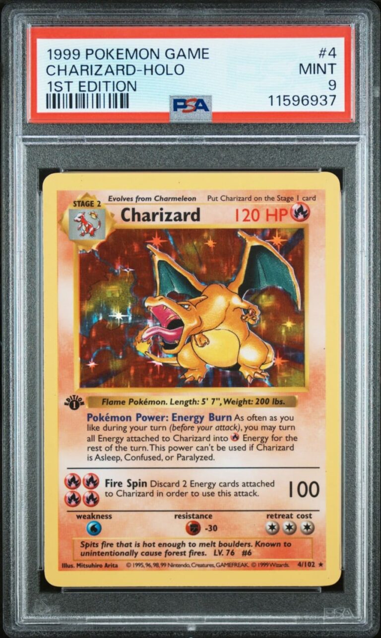 Charizard-4-102-1st-Edition-Base-Set-Englisch-Pokémon-Karte-PSA-9-1999