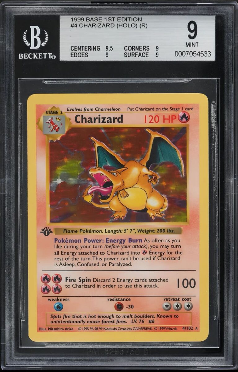 Charizard-4-102-Base-Set-1st-Edition-Pokémon-Karte-BGS-Beckett-9-Englisch