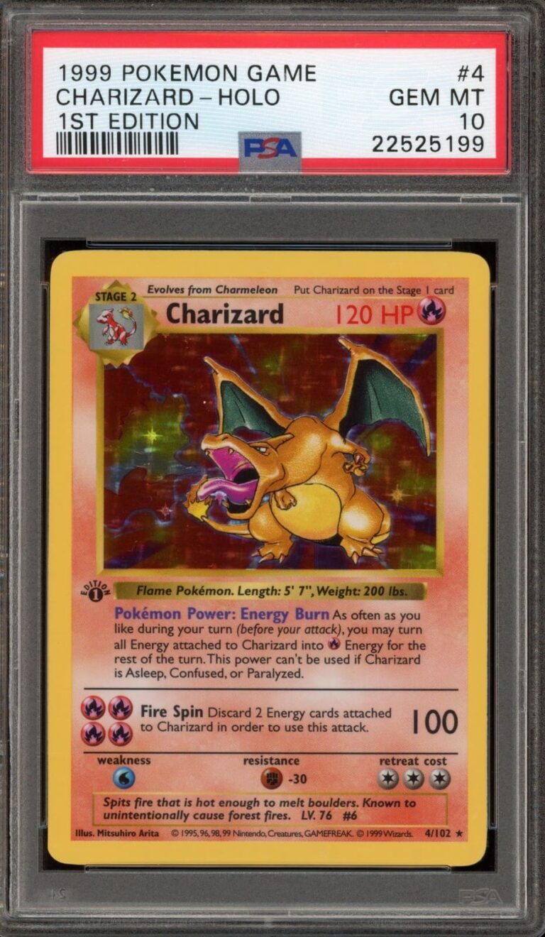 Charizard-4-102-Base-Set-1st-Edition-Pokémon-Karte-PSA-10-Englisch-1999