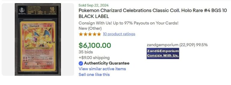 Charizard-4-102-Celebrations-BGS-10-Top-Verkäufe-Höchstpreise-ebay-2024