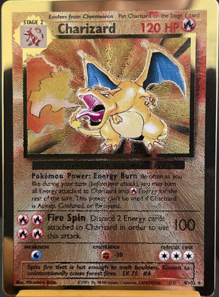 Charizard-4-102-Gold-Metall-Pokémon-Karte-Card-Celebration-Ultra-Premium-Collection-Promo