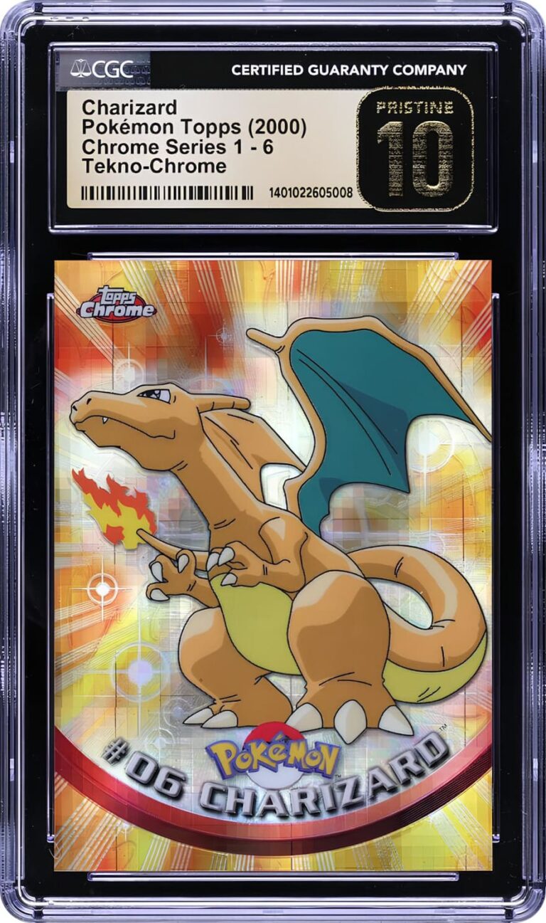 Charizard-Glurak-06-Topps-Chrome-Tekno-Pokémon-Karte-CGC-Pristine-10