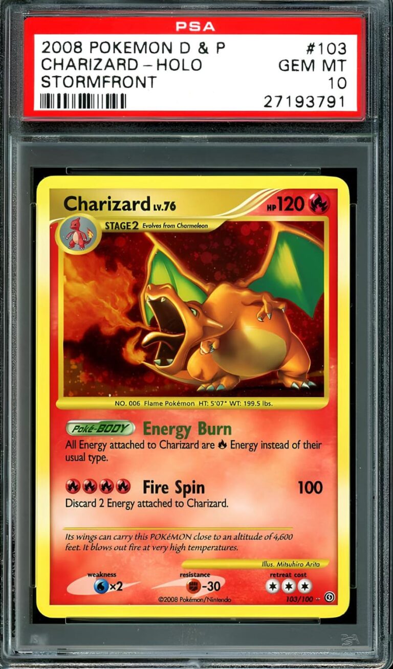 Charizard-Glurak-103-100-Diamant-Perl-Stormfront-Holo-Secret-Rare-Pokémon-Card-Karte-PSA-10-TCG