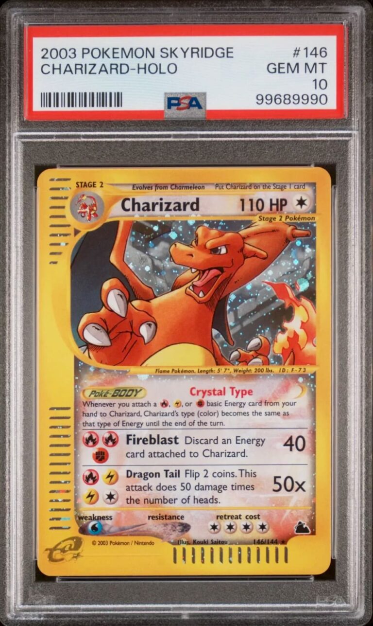 Charizard-Glurak-146-144-Skyridge-Crystal-Kristall-Pokémon-Karte-PSA-10