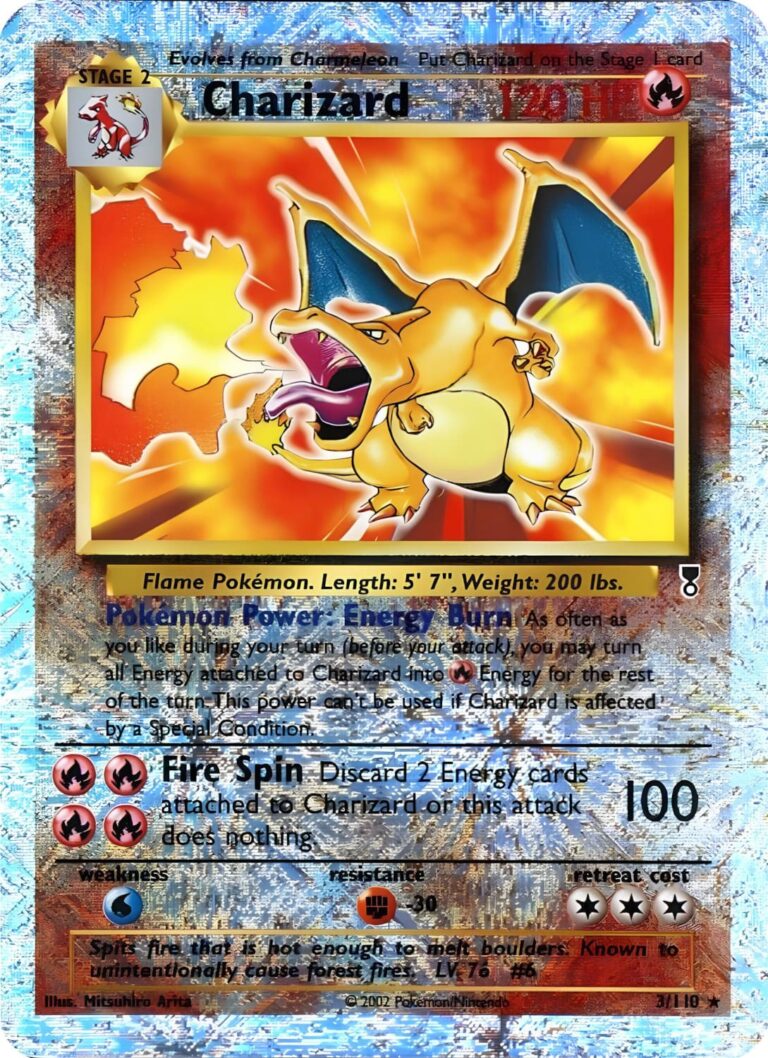 Charizard-Glurak-3-110-Reverse-Holo-Pokémon-Karte-Legendary-Collection-2000