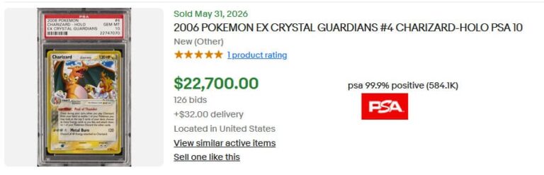 Charizard-Glurak-4-100-EX-Crystal-Guardians-Pokémon-Karte-PSA-10-Englisch-Preis-Wert-Juni-2026