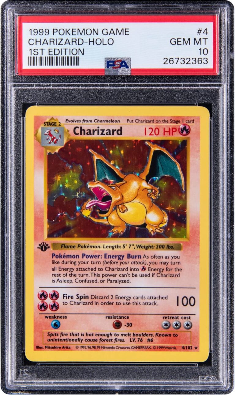 Charizard-Glurak-4-102-Base-Set-1st-Edition-PSA-10-Pokémon-Karte-Englisch
