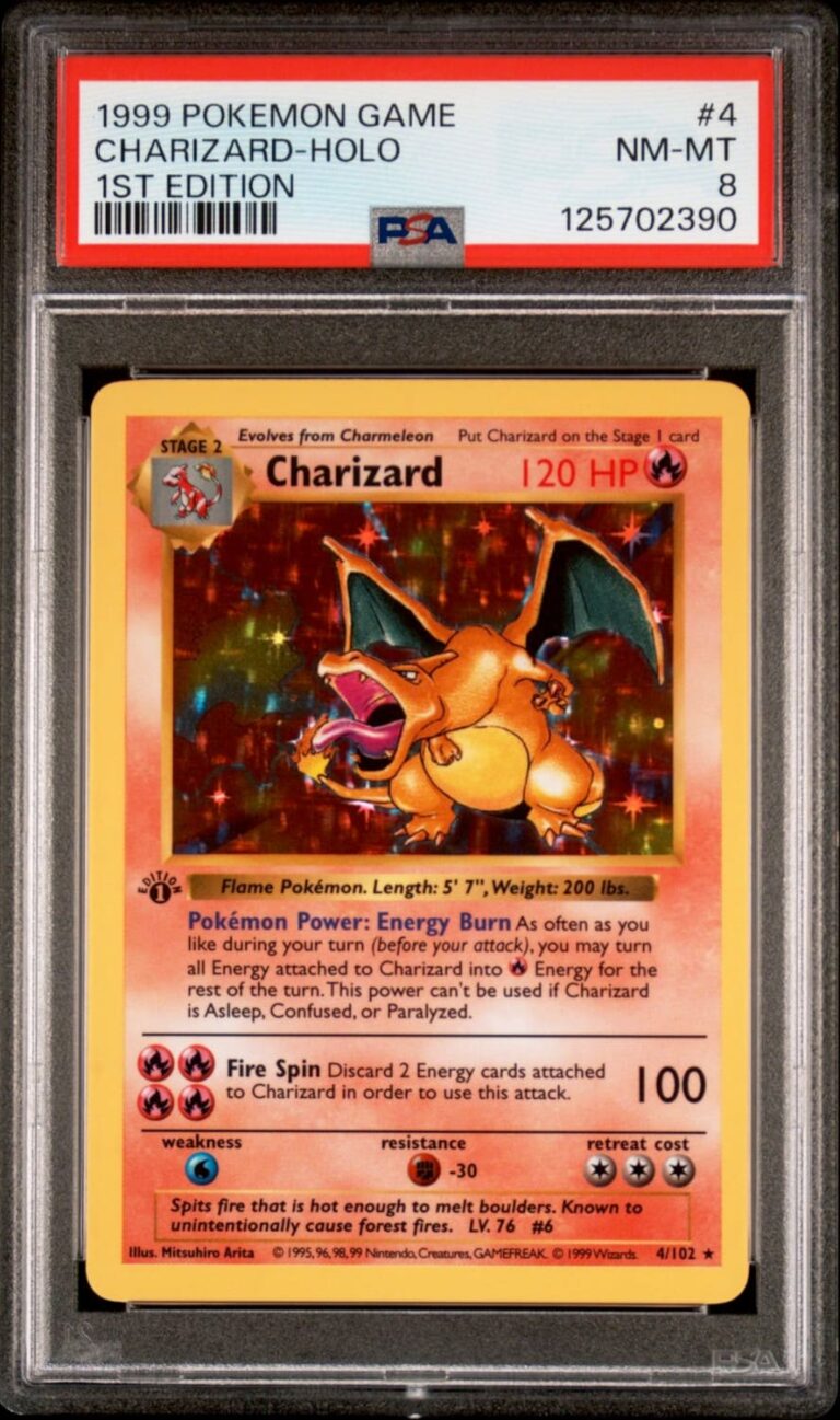 Charizard-Glurak-4-102-Base-Set-1st-Edition-Pokemon-Card-Karte-PSA-8