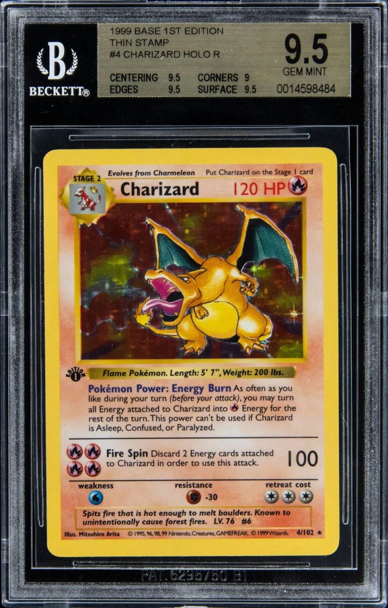 Charizard-Glurak-4-102-Base-Set-1st-Edition-Pokémon-Karte-Englisch-BGS-Beckett-9.5-TCG