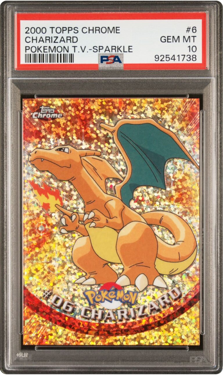 Charizard-Glurak-6-Topps-Chrome-Sparkle-Pokémon-Karte-PSA-10-Englisch