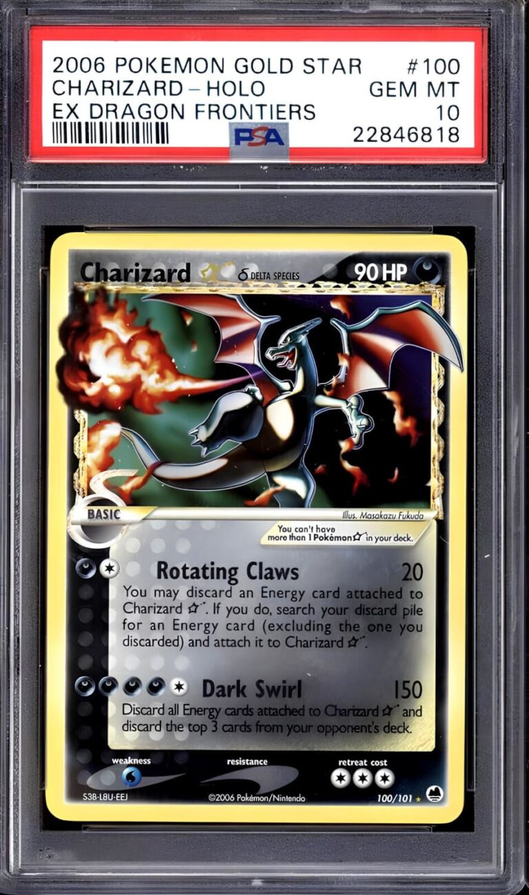 Charizard-Glurak-Goldstar-100-101-EX-Dragon-Frontiers-PSA-10-Pokémon-Karte-TCG
