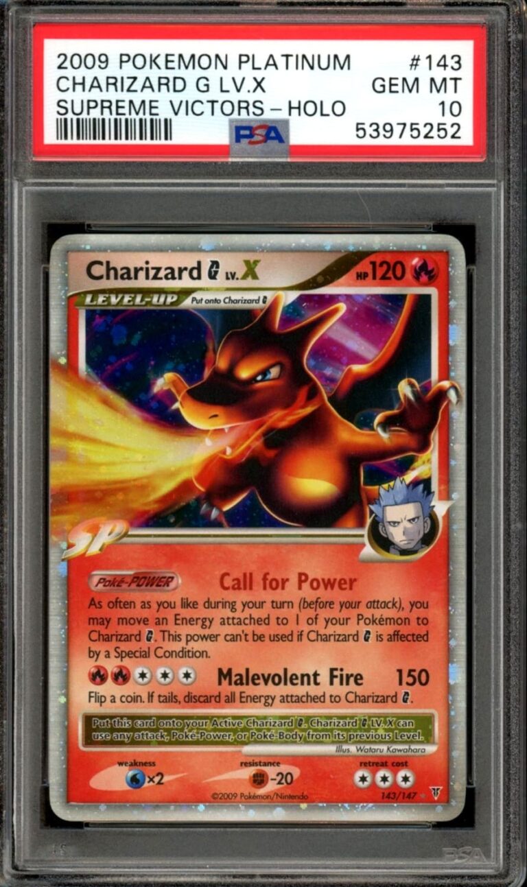 Charizard-Glurak-LV.X-143-147-Platinum-Supreme-Victors-Pokémon-Karte-Englisch-PSA-10