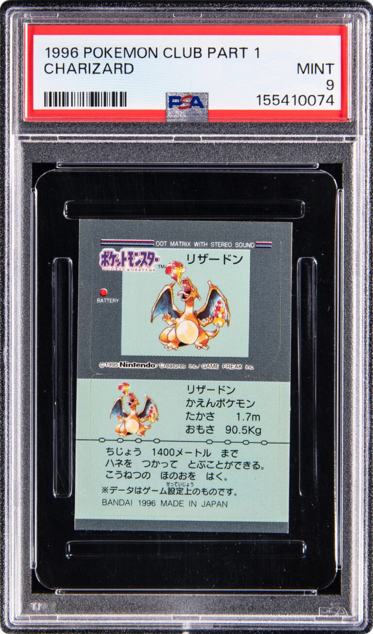 Charizard-Glurak-Pokémon-Club-Part-1-Sticker-Card-Karte-1996-PSA-10-Japanese