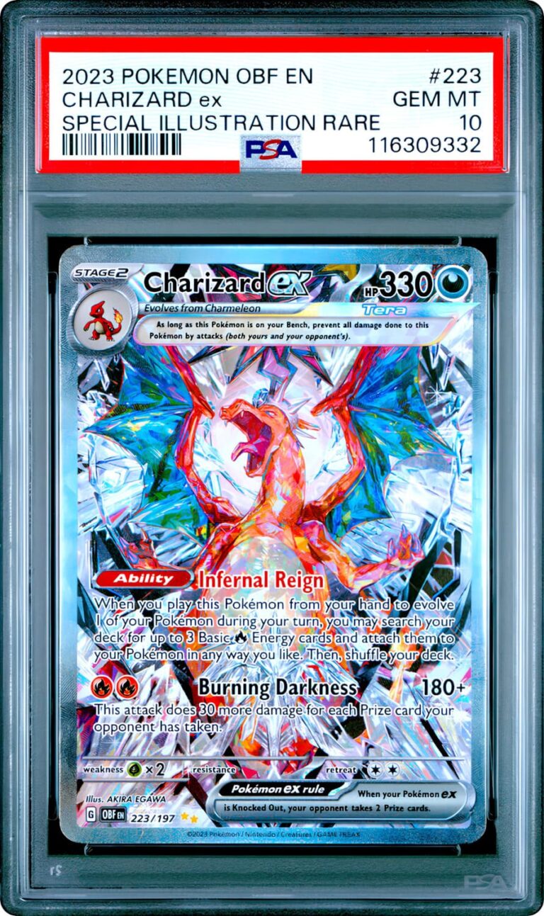 Charizard-Glurak-ex-223-197-Alternate-Art-Obsidian-Flames-Pokemon-Karte-PSA-10-Englisch