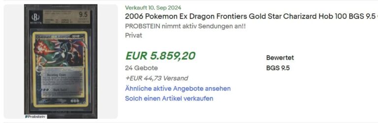 Charizard-Goldstar-EX-Dragon-Frontiers-BGS-9.5-Top-Verkäufe-Höchstpreise-ebay-2024