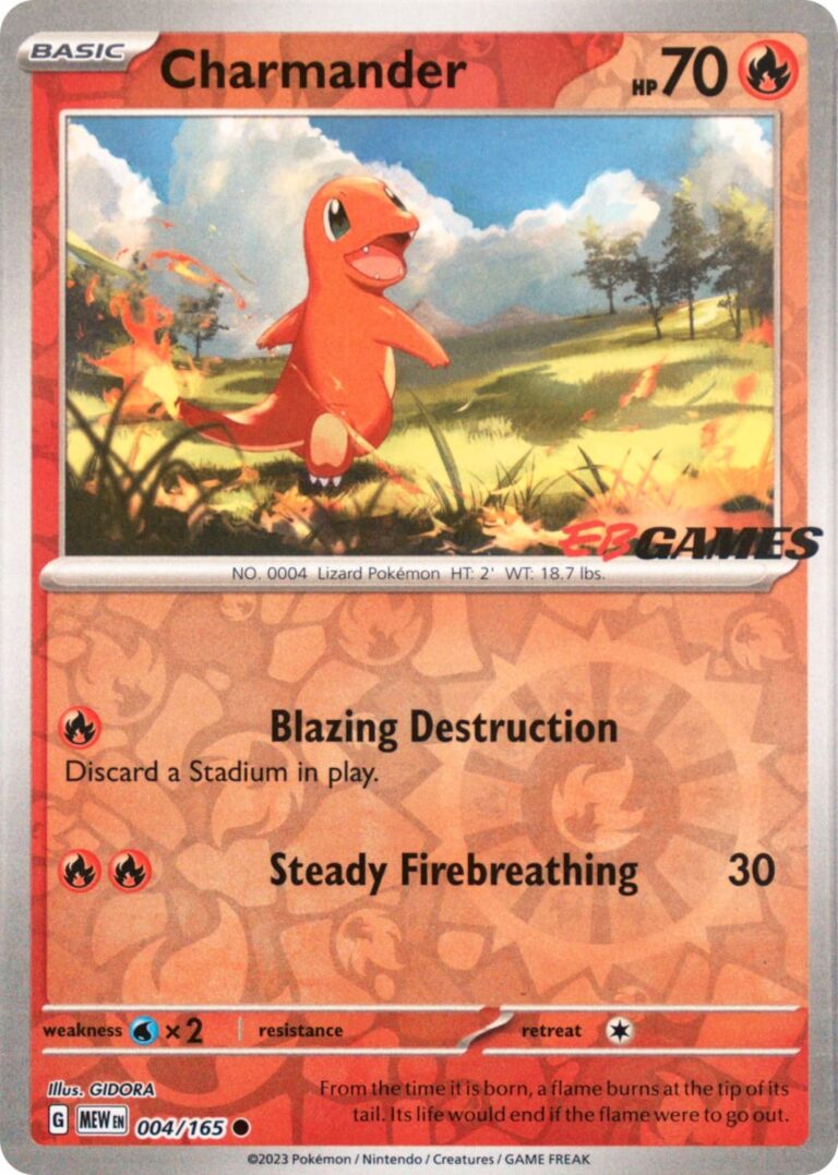 Charmander-Glumanda-004-165-Scarlet-Violet-151-EB-Games-Promo-Pokémon-Karte-Englisch