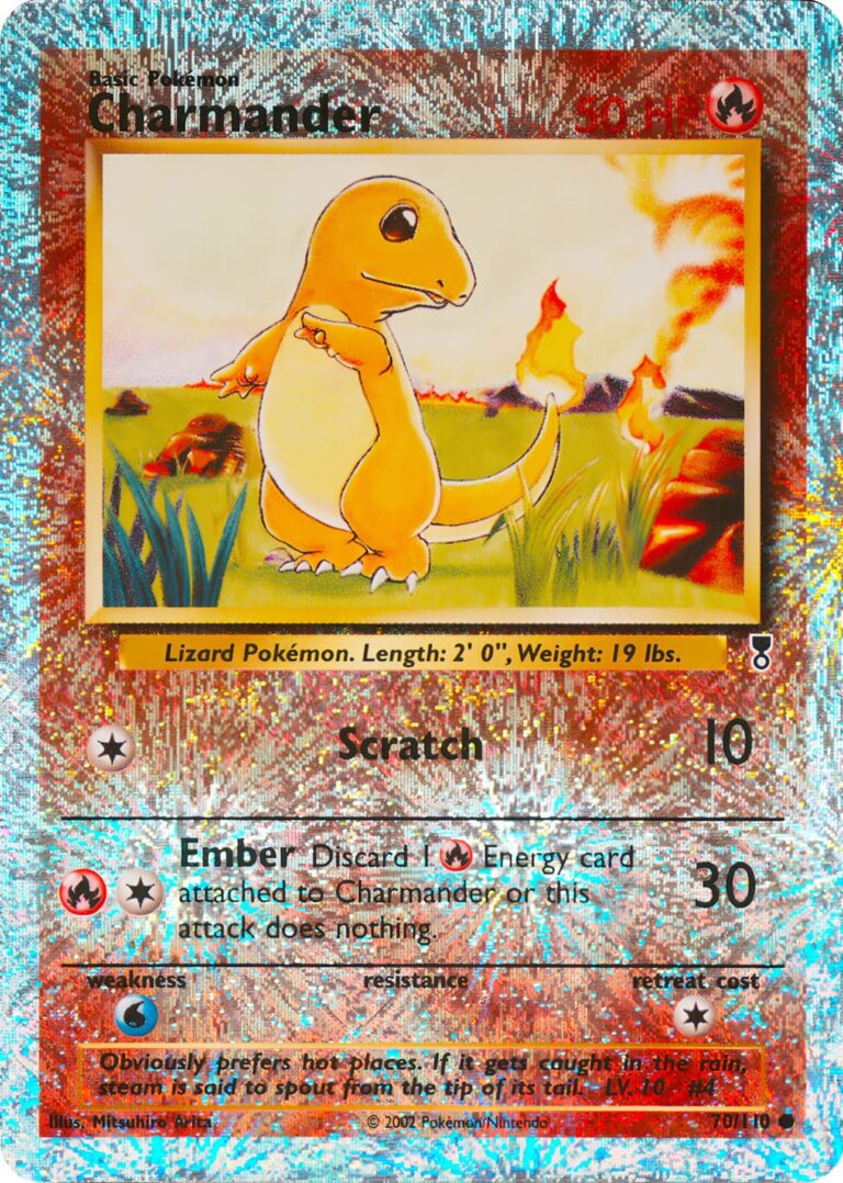 Charmander-Glumanda-70-110-Reverse-Holo-Pokémon-Karte-Legendary-Collection-2000