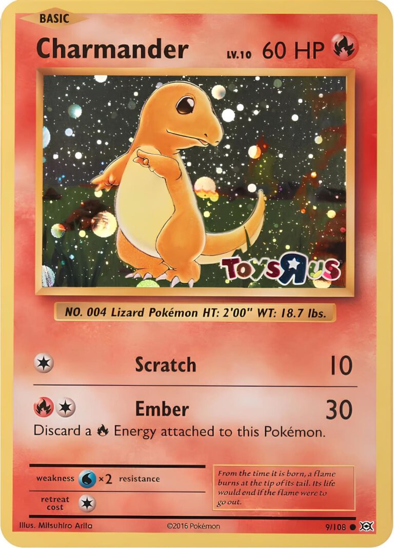 Charmander-Glumanda-9-108-Evolutions-Toys-R-Us-Holo-Promo-Pokémon-Karte-TCG-Sammelkartenspiel
