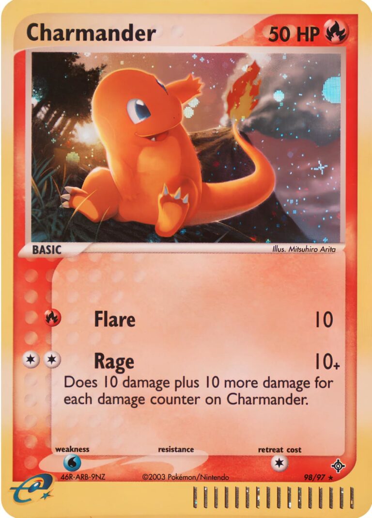 Charmander-Glumanda-98-97-EX-Drache-Holo-Pokémon-Karte-TCG-Sammelkartenspiel