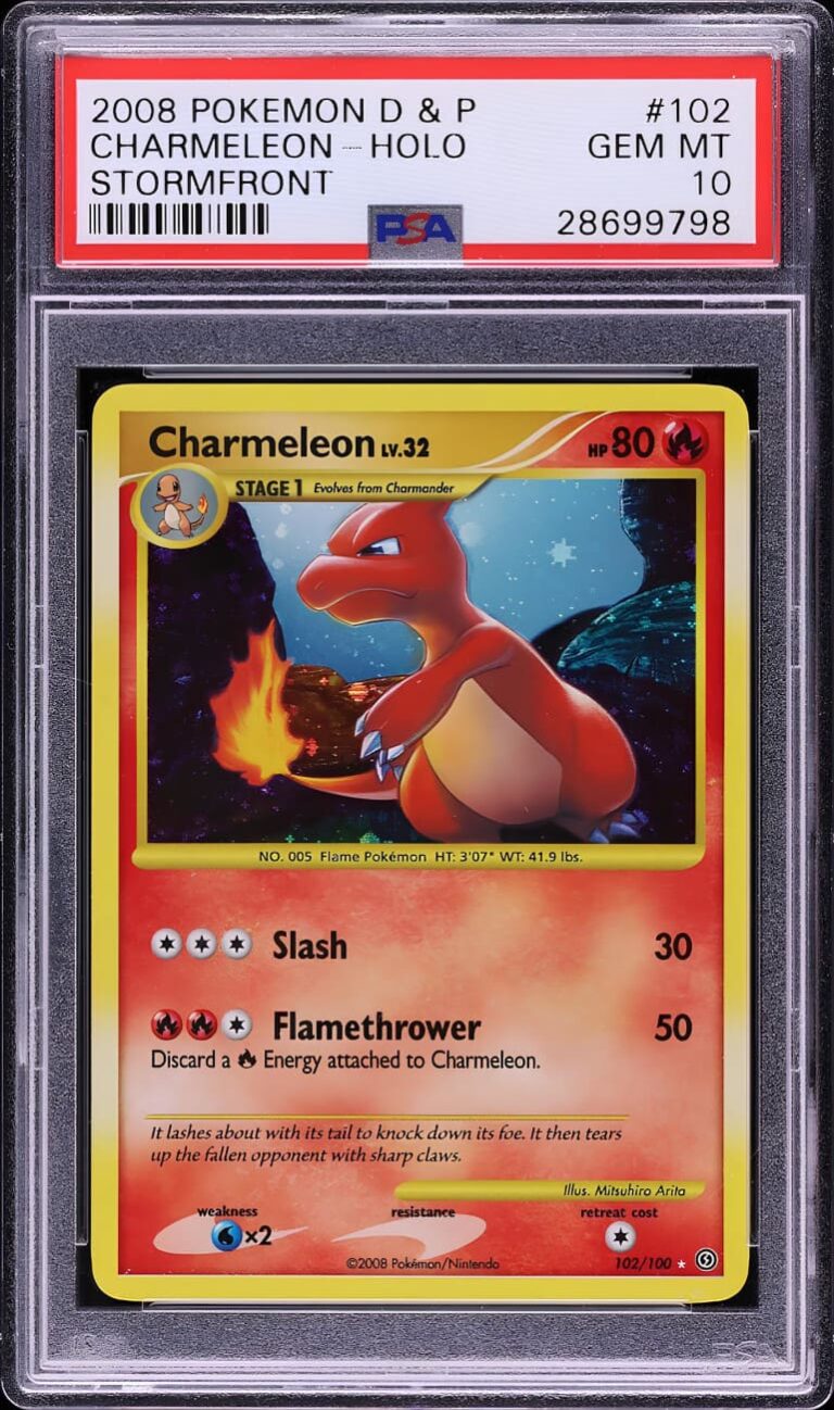 Charmeleon-Glutexo-102-100-Stormfront-Sturmtief-Retro-Holo-Secret-Rare-Pokémon-Karte-Englisch-PSA-10
