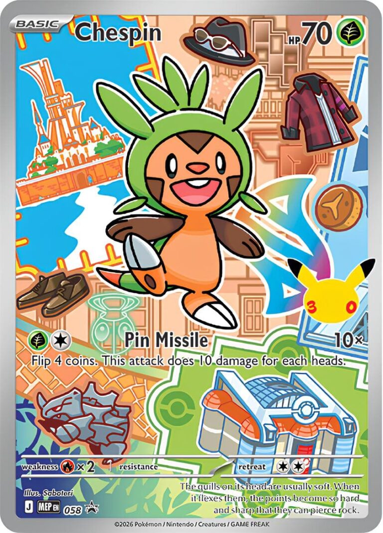 Chespin-Igamaro-MEP-058-Promo-Pokémon-Karte-30.-Jubiläum-30th-Anniversary-First-Erste-Partner-Englisch