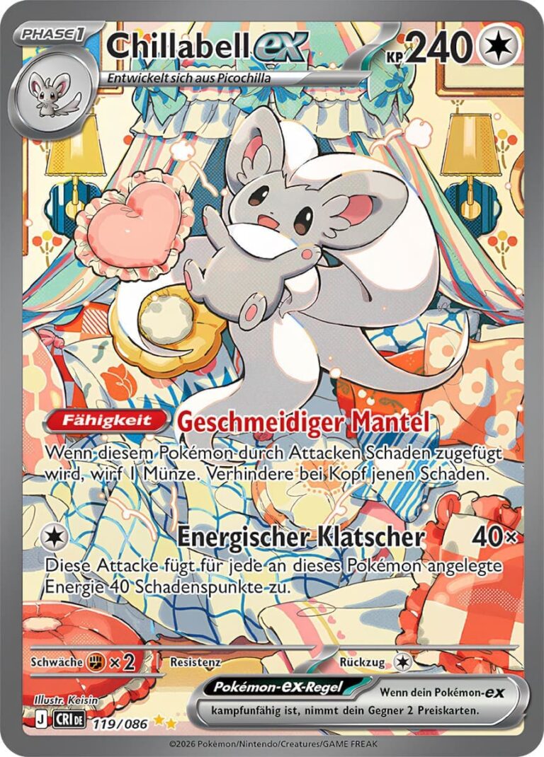 Chillabell-ex-119-086-Wachsendes-Chaos-Special-Art-Rare-Pokémon-Karte-Deutsch