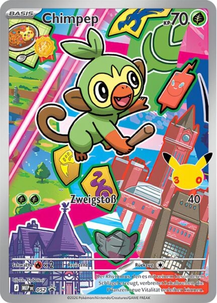 Chimpep-MEP-052-Promo-Pokémon-Karte-30.-Jubiläum-30th-Anniversary-Erste-Partner-Kollektion-Serie-2