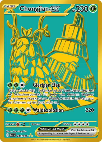 Chongjian-ex-240-091-Karmesin-Purpur-Paldeas-Schicksale-Hyper-Rare-Goldene-Pokémon-Karte-Deutsch